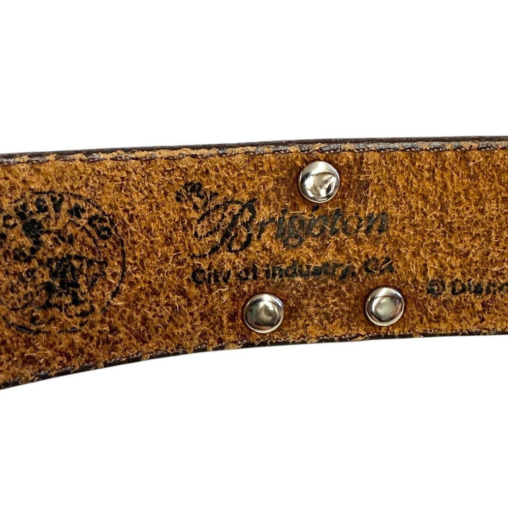 1992 Womens Brighton Disney Belt Mickey Mouse Brown Leather Medium 30 5017M - Picture 7 of 9